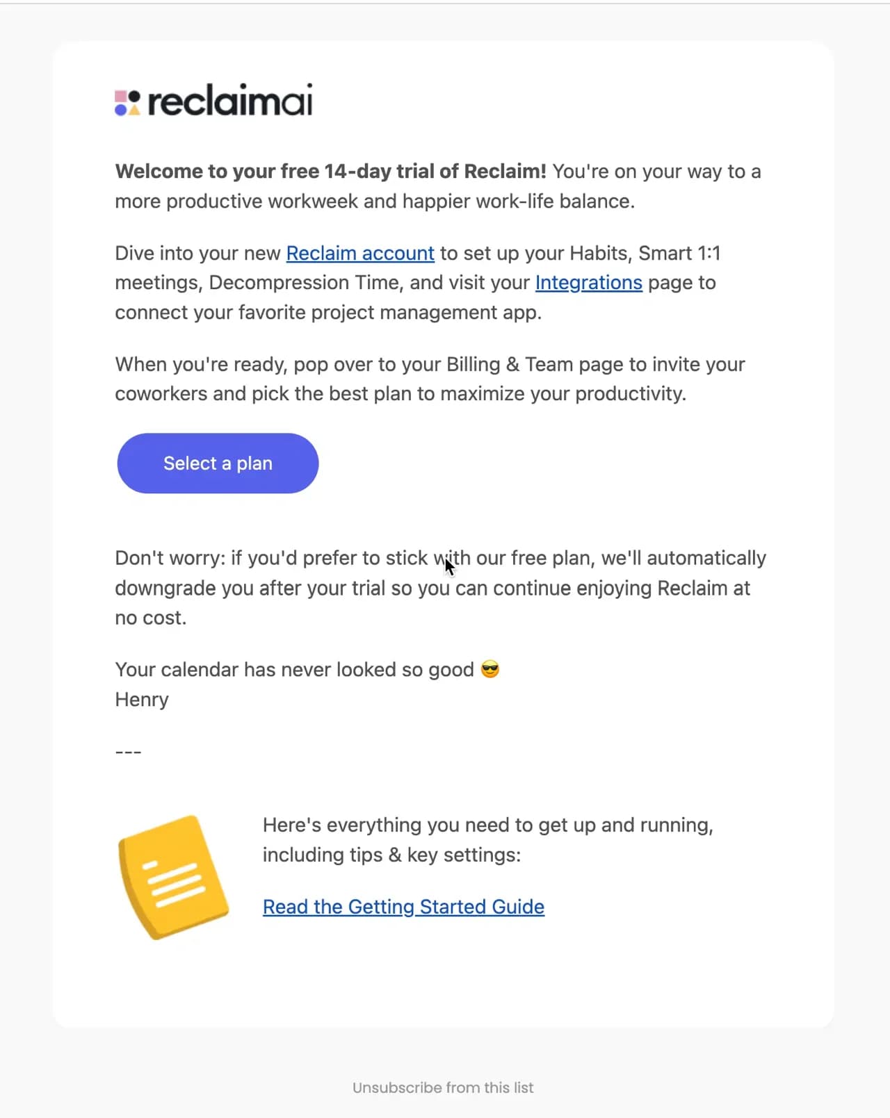 ReclaimAI trial conversion
