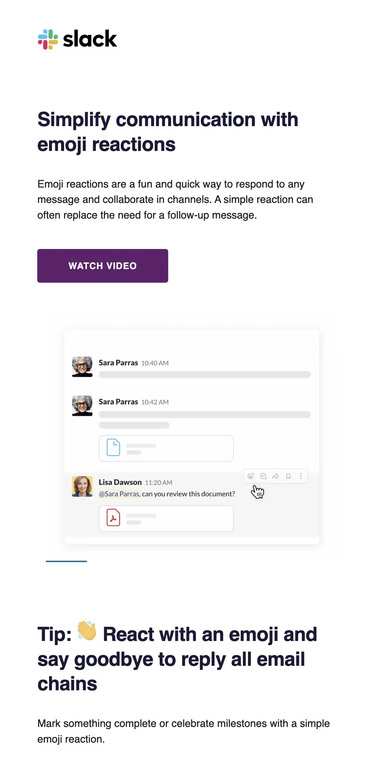 Slack onboarding email