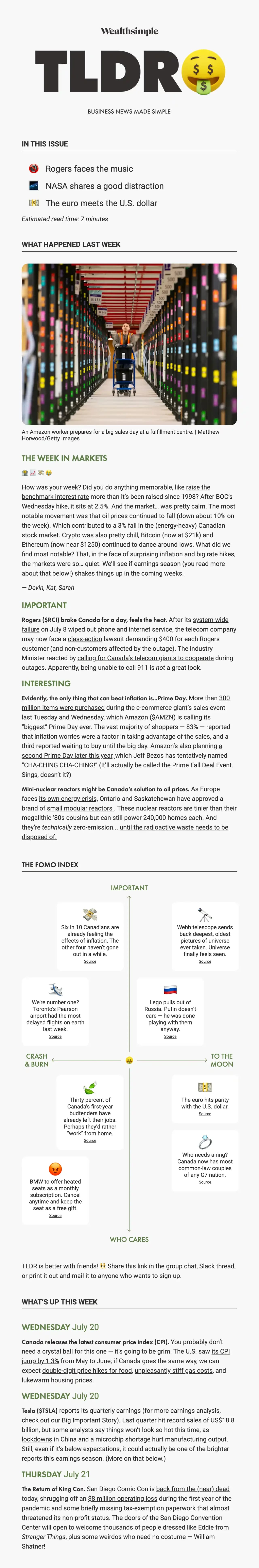 Wealthsimple newsletter