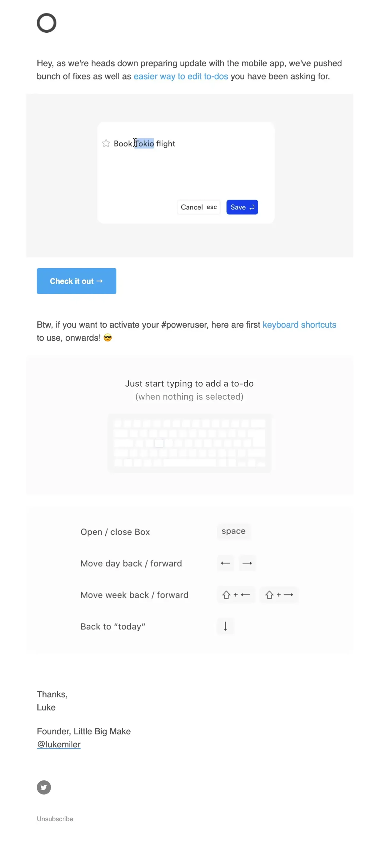 Claro product update email
